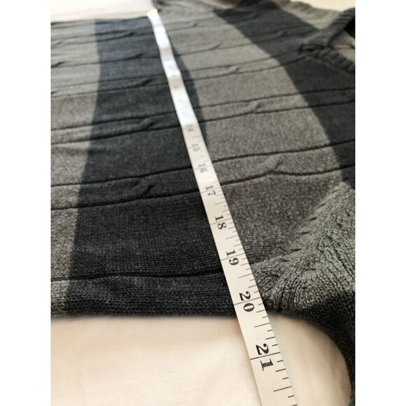 Vintage Oscar De La Renta Men's Striped Cable Knit Sweater Size M Gray Y2k - Picture 5 of 6